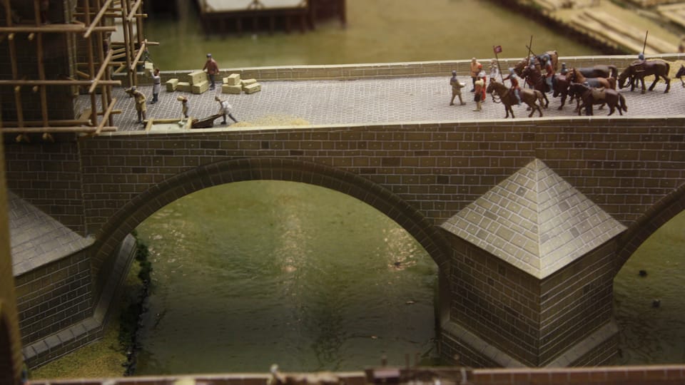 Le modèle du chantier du pont Charles, photo: Štěpánka Budková Le modèle du chantier du pont Charles, photo: Štěpánka Budková