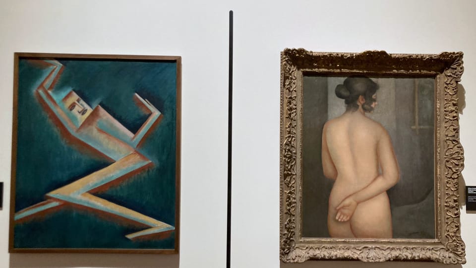 Othon Coubine, 'Figure', 1913, 'Nu debout', années 1920 | Photo: Anna Kubišta, Radio Prague Int. Othon Coubine, 'Figure', 1913, 'Nu debout', années 1920 | Photo: Anna Kubišta, Radio Prague Int.