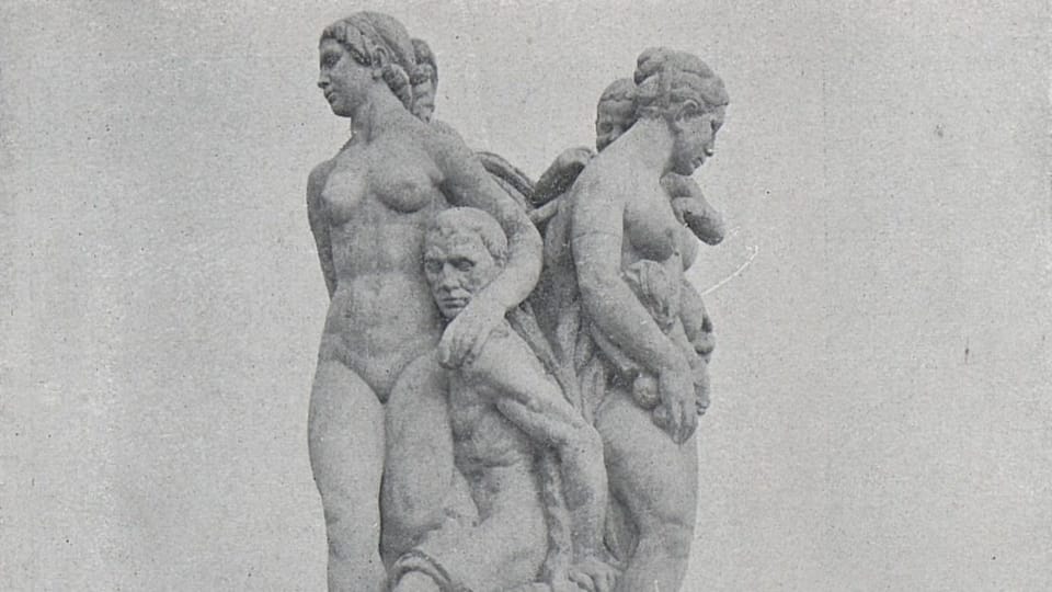 La sculpture 'Humanité' de Jan Štursa, 1913 | Photo repro: Český svět 18. 7. 1913 La sculpture 'Humanité' de Jan Štursa, 1913 | Photo repro: Český svět 18. 7. 1913