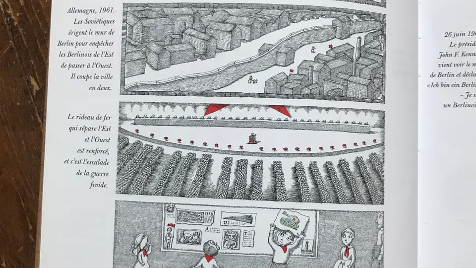 Peter Sís, 'Le mur : mon enfance derrière le rideau de fer' | Photo repro: Mathilde Cuvelier, Éd. Grasset Peter Sís, 'Le mur : mon enfance derrière le rideau de fer' | Photo repro: Mathilde Cuvelier, Éd. Grasset