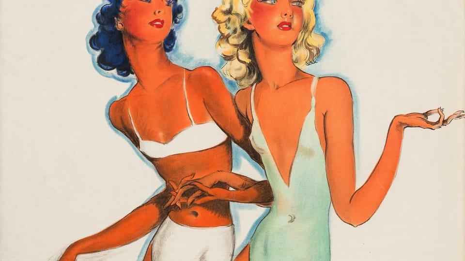 Jean-Gabriel Domergue Les plus belles femmes du mond sont. L’été à Monte Carlo, 1937 | Photo: Musée des arts décoratifs de Prague Jean-Gabriel Domergue Les plus belles femmes du mond sont. L’été à Monte Carlo, 1937 | Photo: Musée des arts décoratifs de Prague