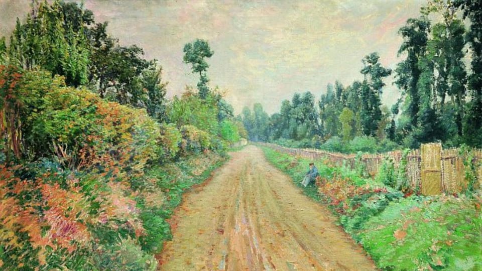 Chemin à Giverny et Monet,  1894