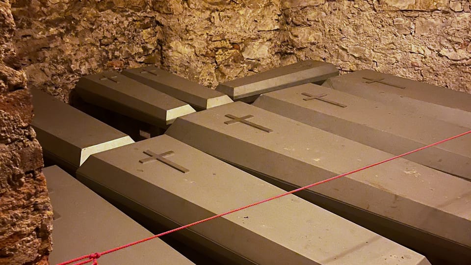 Les catacombes sous l’église de l’Enfant Jésus | Photo: Alexis Rosenzweig, Radio Prague Int. Les catacombes sous l’église de l’Enfant Jésus | Photo: Alexis Rosenzweig, Radio Prague Int.
