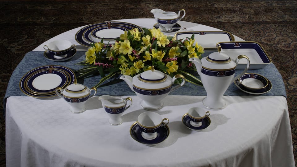 Le service de table actuel, photo: Collection du Château de Prague, Château de Lány, Jan Gloc Le service de table actuel, photo: Collection du Château de Prague, Château de Lány, Jan Gloc