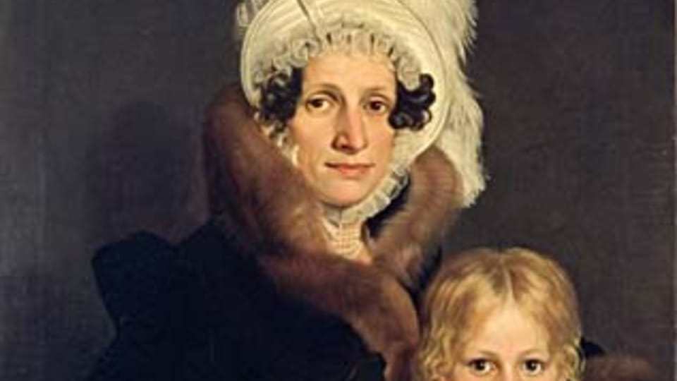 Antonín Machek,  Portrait de Josefa Daubková avec son fils Eduard,  1817