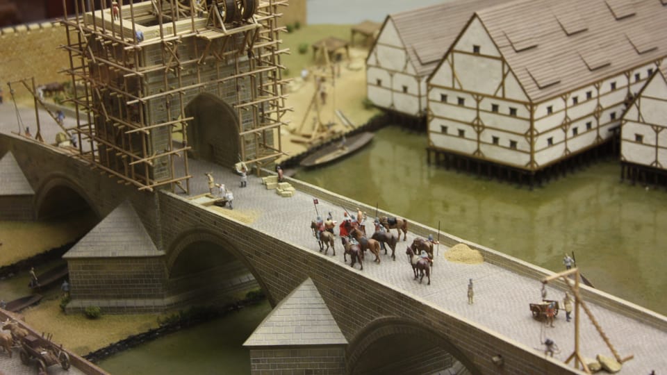 Le modèle du chantier du pont Charles,  photo: Štěpánka Budková