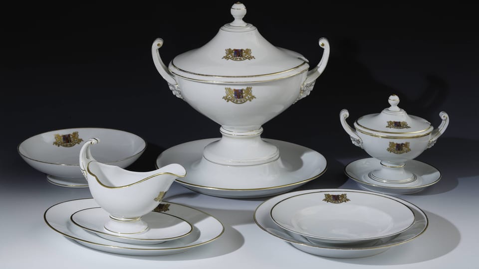 Sélection du service de table du président T. G. Masaryk (années 1920), photo: © Collection du Château de Prague, Château de Lány, Jan Gloc Sélection du service de table du président T. G. Masaryk (années 1920), photo: © Collection du Château de Prague, Château de Lány, Jan Gloc