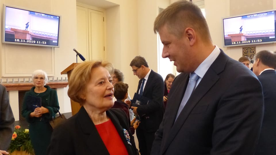 Magda Vašáryová et Tomáš Petříček, photo: Klára Stejskalová Magda Vašáryová et Tomáš Petříček, photo: Klára Stejskalová