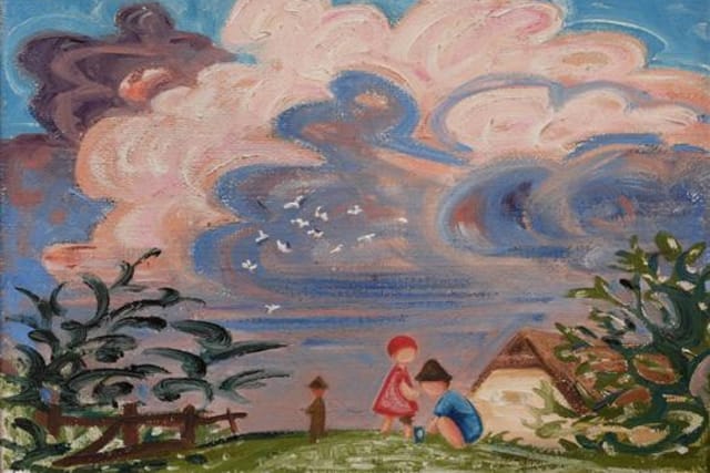 Josef Čapek,  'Le nuage II,  Les pigeons',  1935 | Source: Společnost bratří Čapků,  public domain