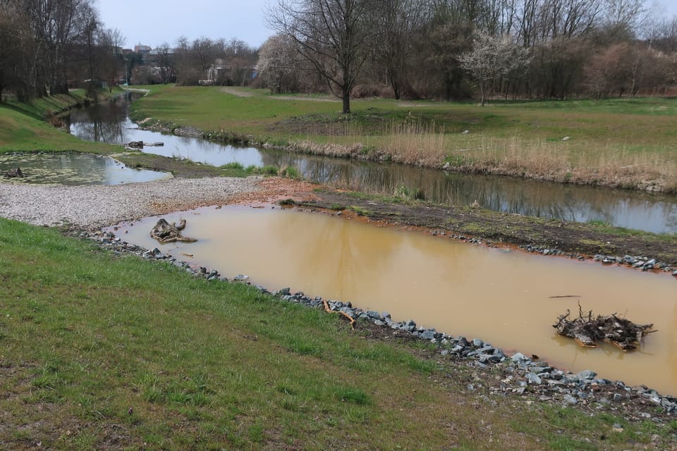La petite rivière Rokytka à Prague - Kyje | Photo: Štěpánka Budková, Radio Prague Int. La petite rivière Rokytka à Prague - Kyje | Photo: Štěpánka Budková, Radio Prague Int.