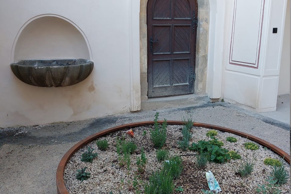 Le jardin du monastère Fortna | Photo: Štěpánka Budková, Radio Prague Int. Le jardin du monastère Fortna | Photo: Štěpánka Budková, Radio Prague Int.