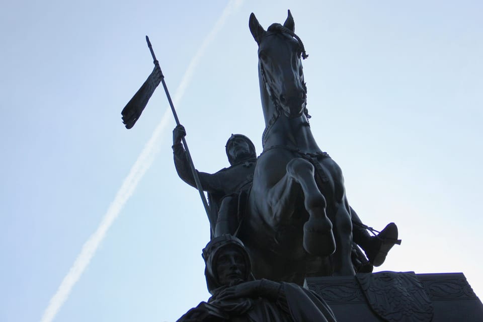 Un étalon de l’armée âgé de sept ans et nommé Ardo a servi de modèle pour la statue du cheval | Photo: Barbora Němcová, Radio Prague Int. Un étalon de l’armée âgé de sept ans et nommé Ardo a servi de modèle pour la statue du cheval | Photo: Barbora Němcová, Radio Prague Int.